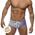 Printed Swimwear Briefs Bathing Suit for Men with Pad, Beach Short. Perfect for Swimming and Water Sports. Comfortable a — photo 2