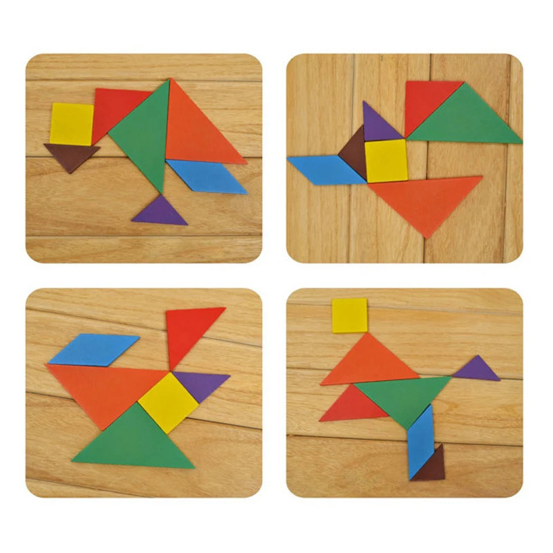 Tangram Colorato Piccole Dimensioni, Giocattolo Educativo, Puzzle a Blocchi di Forme e Aereo. Sviluppa Cognizione e Creatività, Ideale per bambini. — foto 4