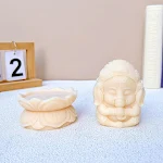 Elephant God Candle Silicone Mold Lotus Base Silicone Mold Create unique, detailed candles. Easy demolding and intricate — photo 7