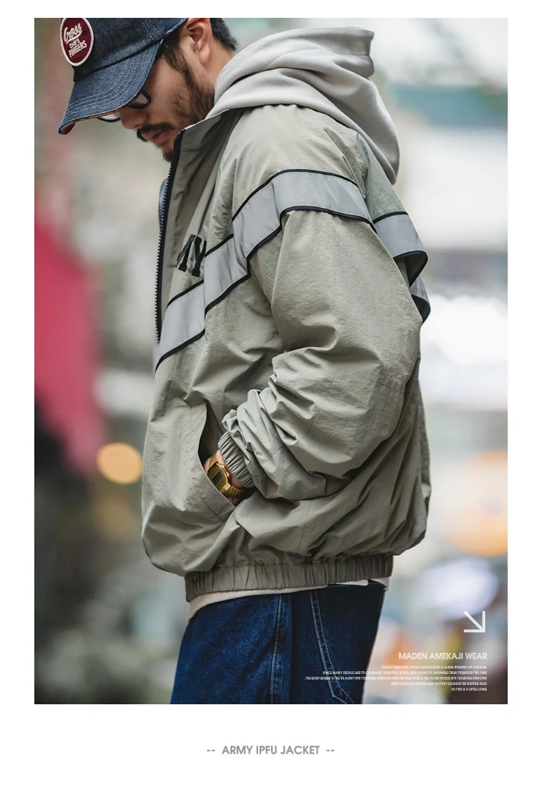Jaqueta Piloto com Capuz Roupas de Treino Soltas Masculina Conforto e Liberdade para Seus Treinos. Ideal para atletas que buscam performance. — foto 3
