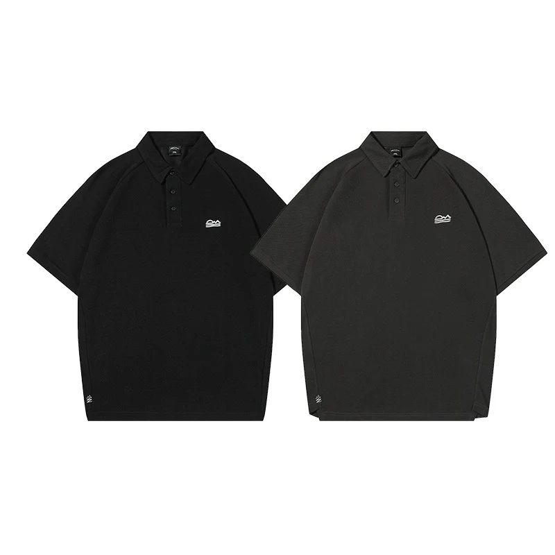 Polo Shirt Masculina American Stitching Deconstruction Design, manga curta, com design moderno e confortável para um visual estiloso. — foto 1