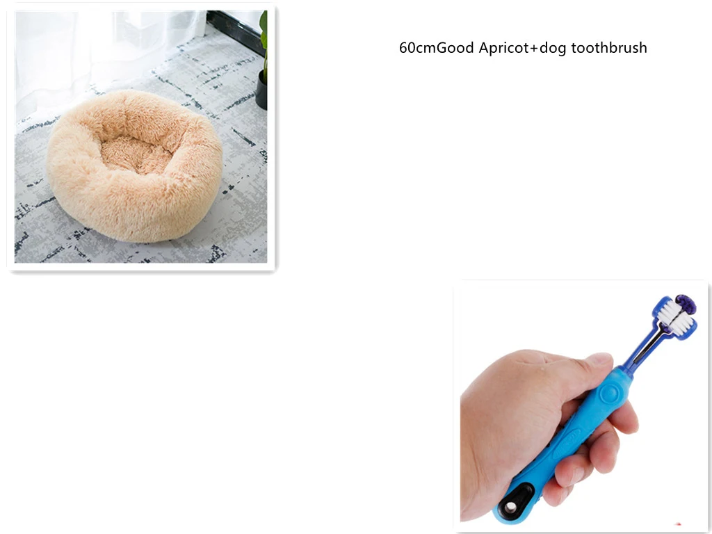 Random color toothbrush pet plush dog brush plus dental cleaning supplies for dogs and cats. Helps with bad breath, tart — photo 3