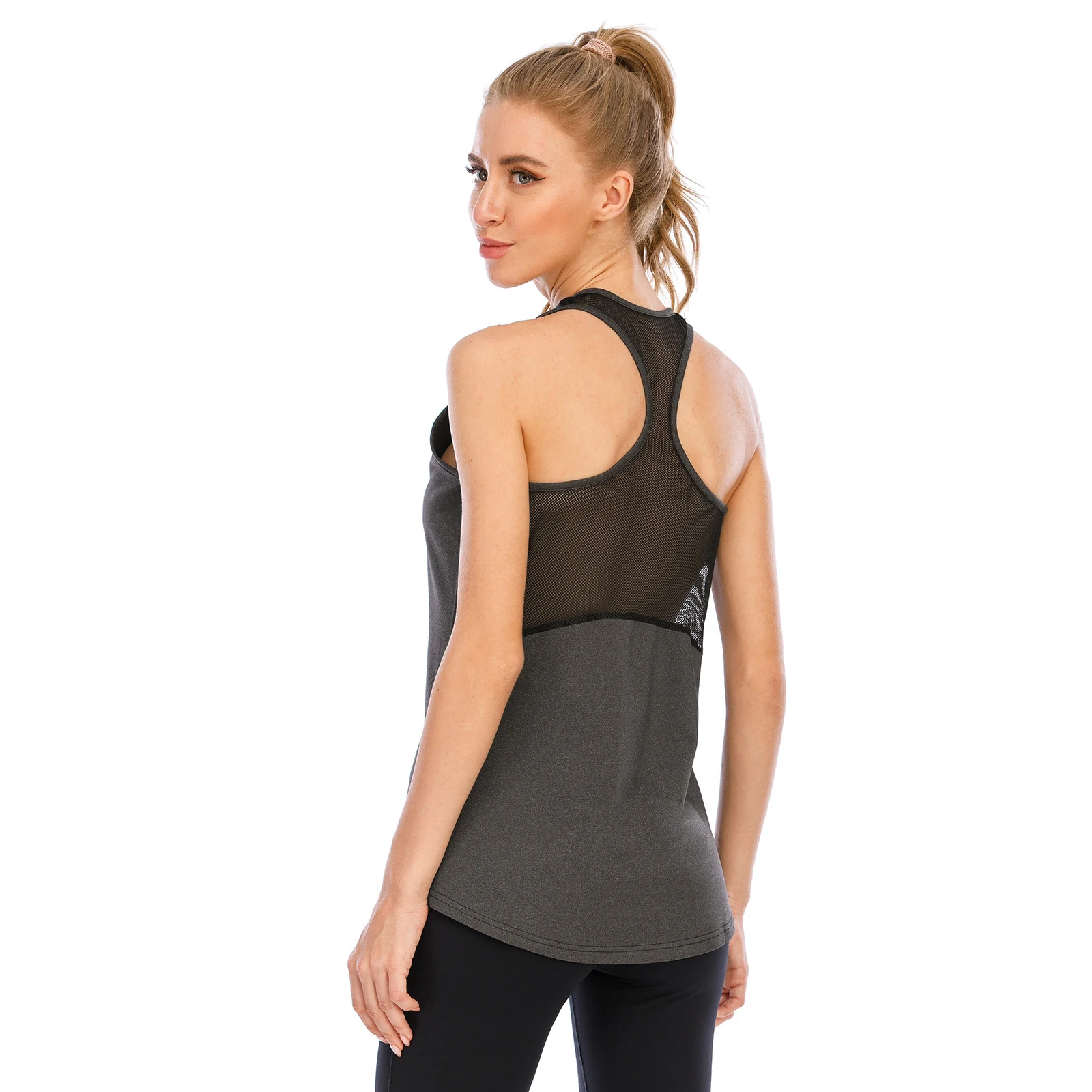 Sportyoga Mesh gestikt trainingsvest zonder rug — foto 8