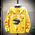 Casaco casual com capuz masculino, solto, tendência hip-hop. Conforto e estilo urbano para um visual moderno e despojado. Perfeito para o dia a dia. — foto 1