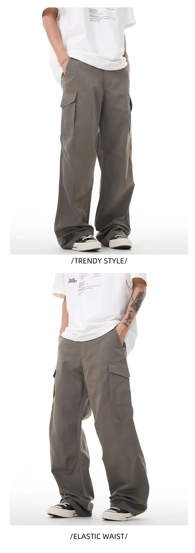 Title 5, American Workwear Micro-pull Wide-leg Casual Pants