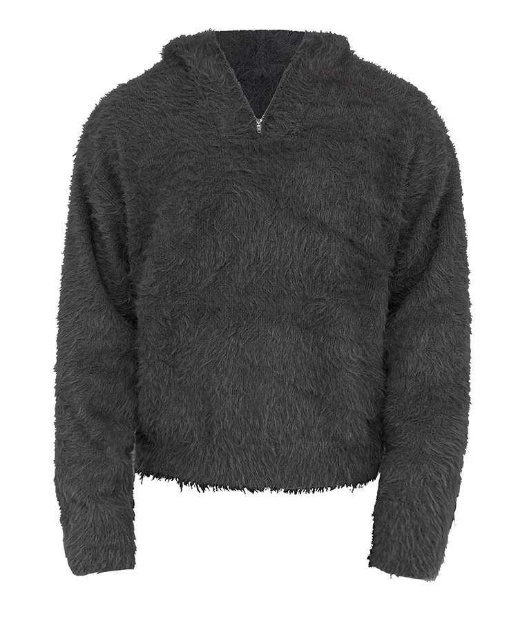 Title 2, Mens Fashion Loose Plush Knitted Sweater Top C...