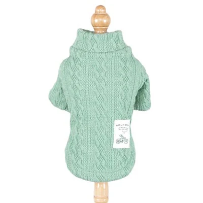 Title 4, Pure color knitted autumn and winter dog sweate...