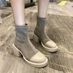 Bottines femme à talon épais et coutures, alliant confort et élégance au quotidien. Parfaites pour toutes les occasions et pour un look tendance. — photo 3