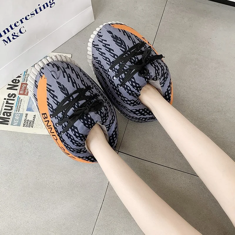 Large Size Cotton Slippers Fashion Cotton Boots Fat Home Bread Shoes. Comfortable, warm home footwear perfect for relaxi — photo 2