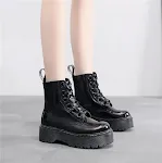 Botas Martin femininas com sola grossa, zíper lateral e design a laser. Conforto e estilo para seus looks diários. — foto 3