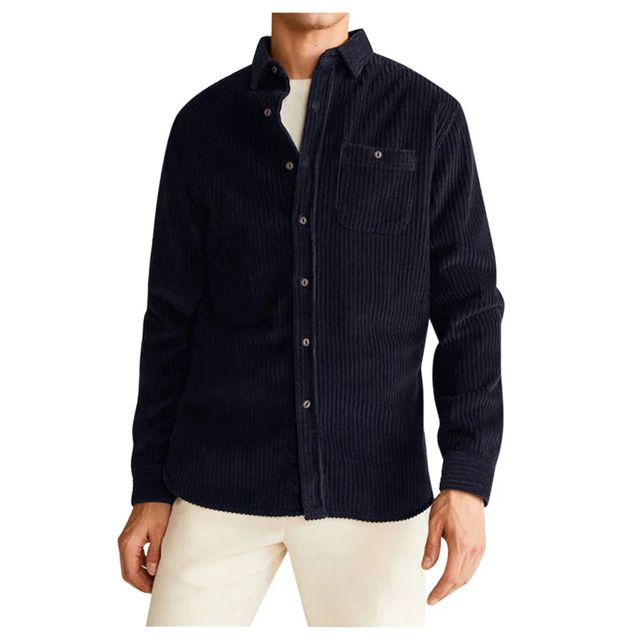 Title 4, Camisa Casual de Corduroy com Botões Manga Long...