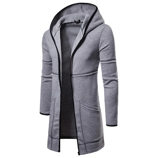 Title 3, Mens solid color hooded cardigan sweater, a co...