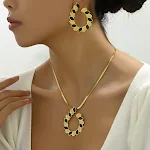 Conjunto de brincos e colar feminino folhas design exclusivo Ideal para presente Ocasiões especiais Jóias elegantes — foto 3