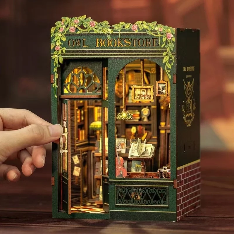 Estante de Livros Coruja DIY de Montagem em Madeira Artesanal Suporte para livros feito à mão. Organize seus livros com charme e praticidade. — foto 4
