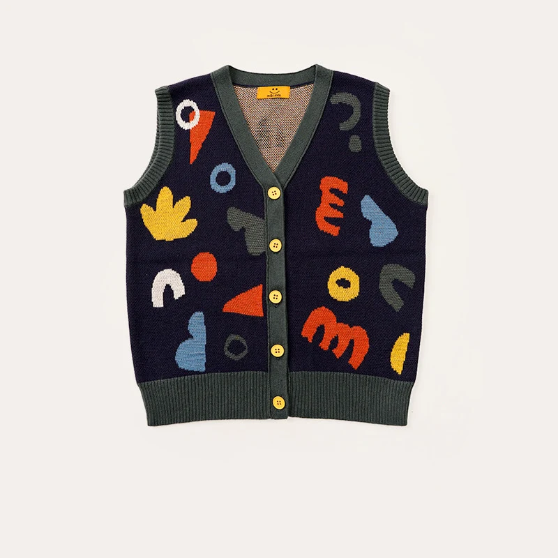 Colete de tricô para meninas e colete de algodão para meninos, suéter fino. Camadas elegantes e confortáveis, mantendo as crianças aquecidas. — foto 3