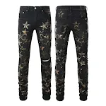 Jeans ajustados y elásticos con costuras de estrella de cinco puntas, diseño moderno y artesanía de alta calidad, para un look estilizado. — foto 2
