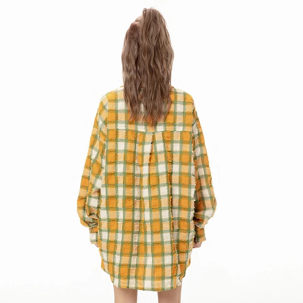 Loose Casual American High Street Frayed Design Lapel Shirt. Perfect for everyday wear, this shirt offers a relaxed, sty — photo 13