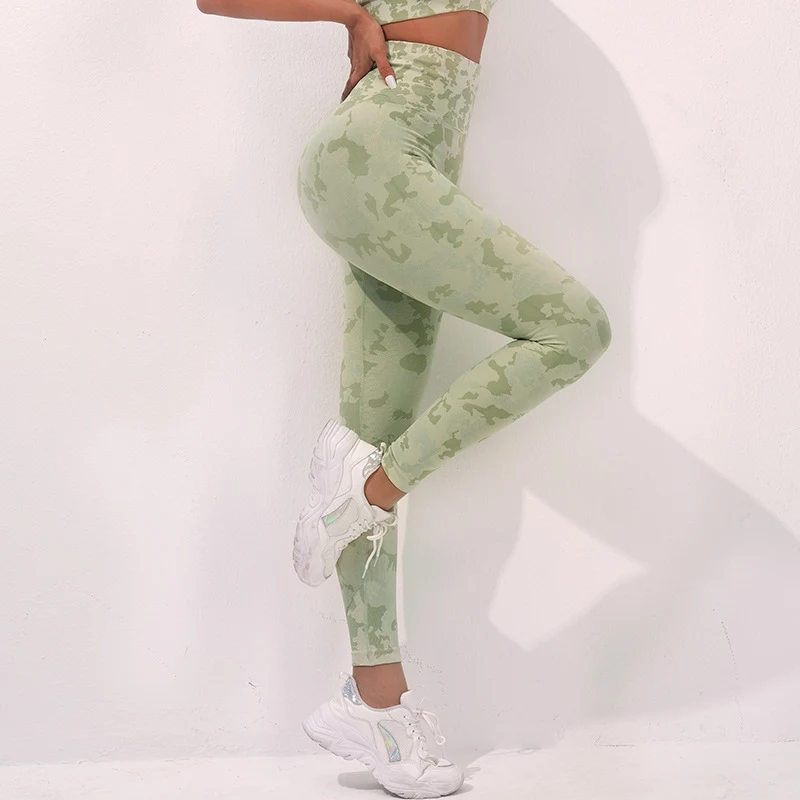 Camouflage Yoga Hose Hoher Bund Nahtlos Leggings Stretch Po Heben Laufen Sport Fitness Hose Für Damen — foto 7