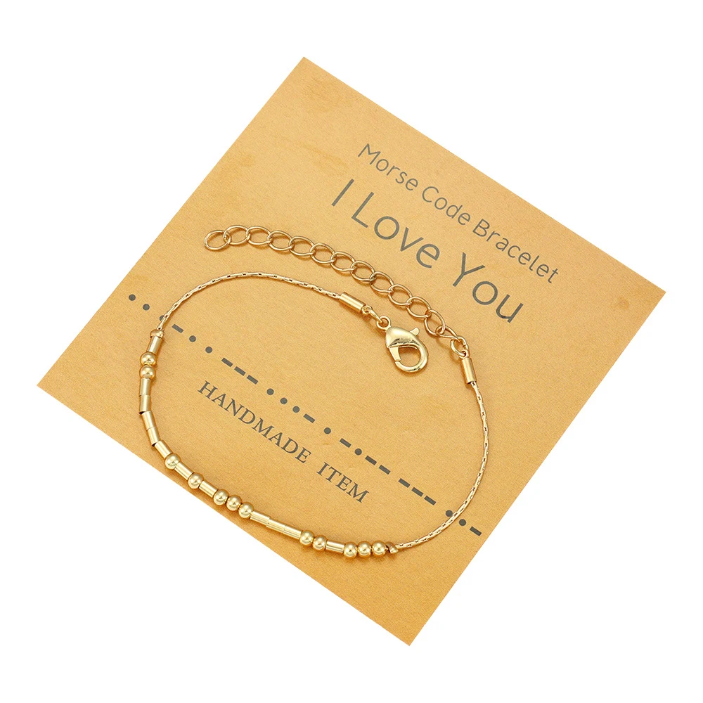 Bracciale donna con codice Morse, semplice e alla moda. Un accessorio raffinato per esprimere messaggi segreti con stile. Un'idea regalo perfetta. — foto 5