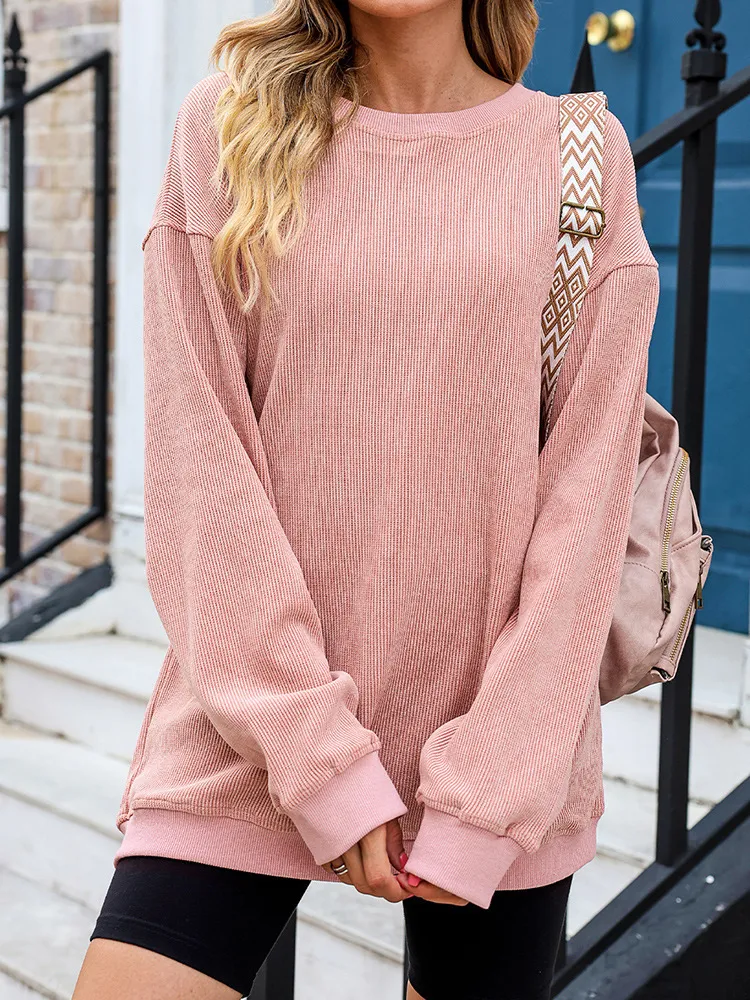 Title 3, Sweat-shirt ample en tricot de fil pour femme, ...