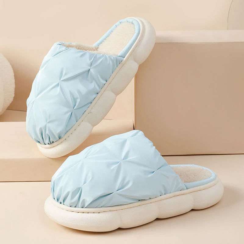 Zapatillas de interior de algodón afelpado con suela gruesa e impermeable — foto 4