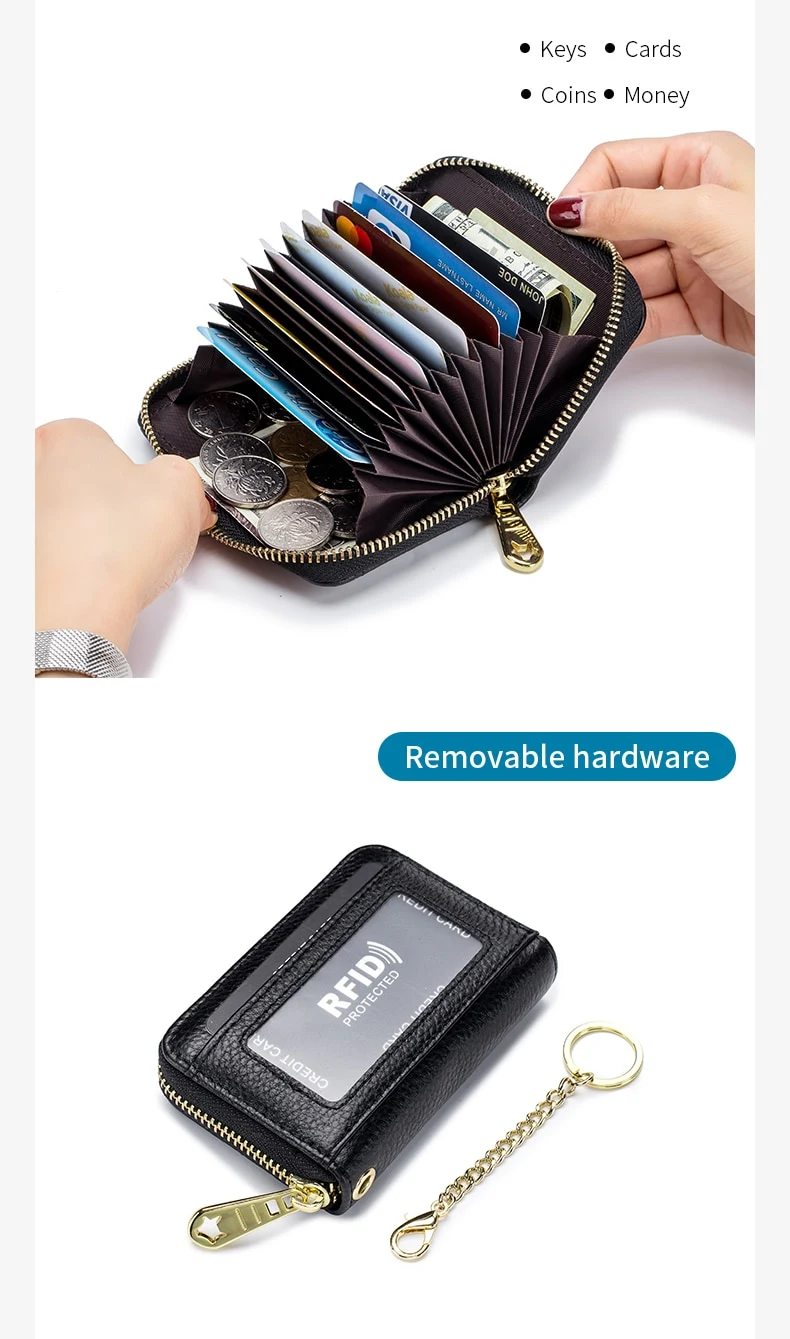 Title 12, Organ Zipper, Leather Bank Card Case, Key Case
