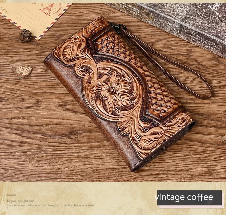 Title 7, Chinese Style Embossed Wallet for Women, Long C...
