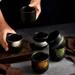 Japanese Retro Stoneware Tea Coffee Cup. Enjoy your drinks in style! Vintage design, durable ceramic, perfect for home o — photo 6