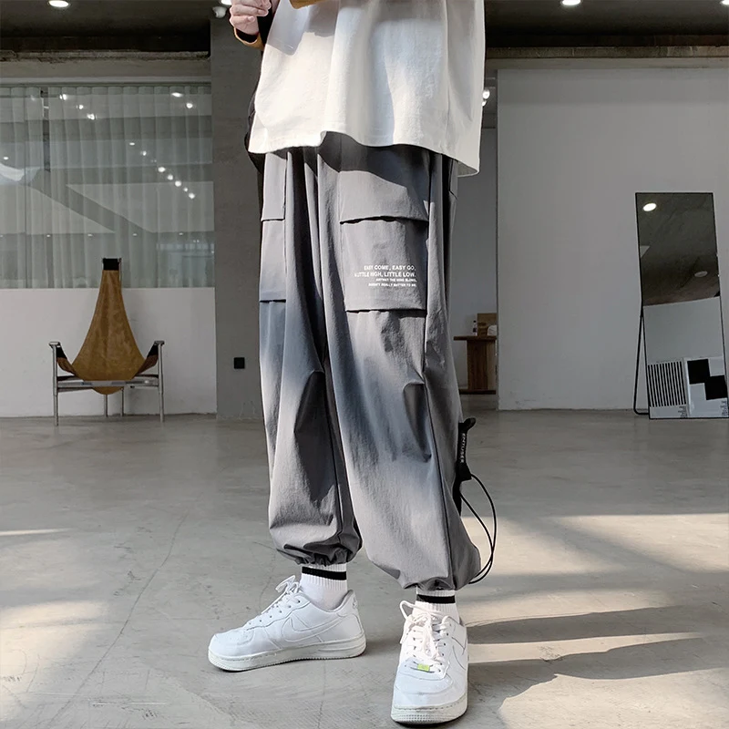 Men's Drawstring Cargo Pants, Trendy Functional Overalls, Loose Casual Pants, Comfortable and Versatile for Everyday Wea — photo 5