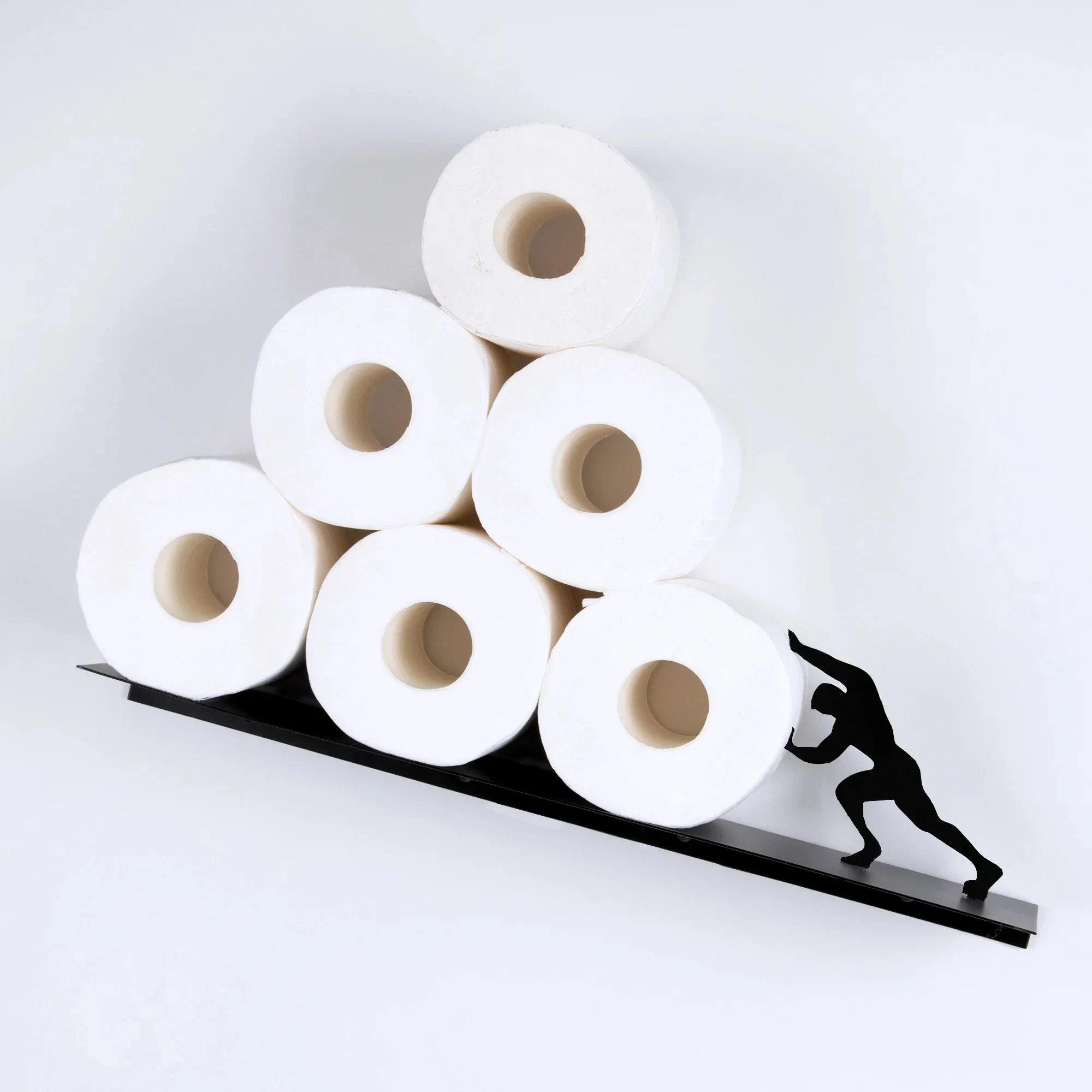 Wall-mounted toilet paper holder with roll stand, providing convenient storage and easy access for your bathroom. — photo 2