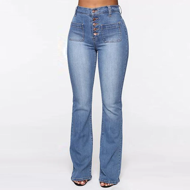 Plus Size Jeans Women Patch Pocket Washed Ladies High Waist Denim Trousers, comfortable, stylish and designed for a perf — photo 5