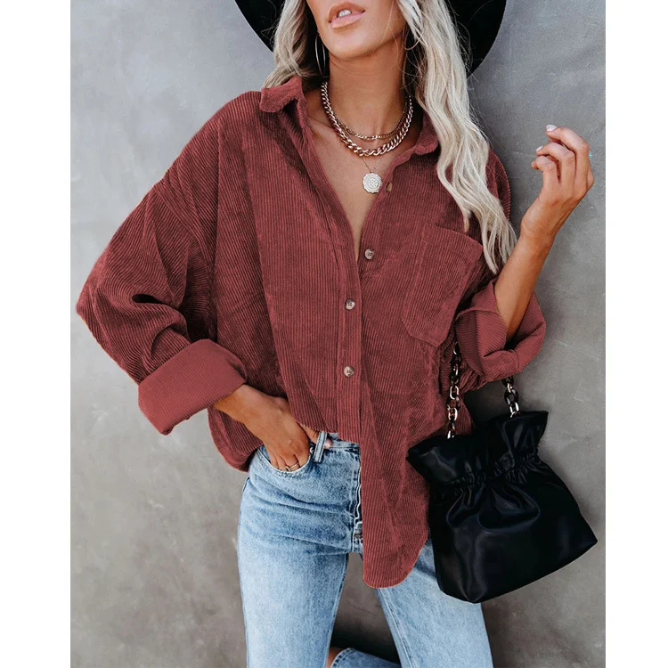 Title 4, Autumn and Winter Womens Shirts Solid Color La...