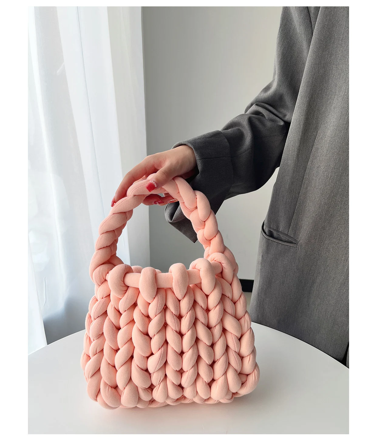 Title 2, Bolsa feminina tecida à mão DIY. Artesanal, lev...