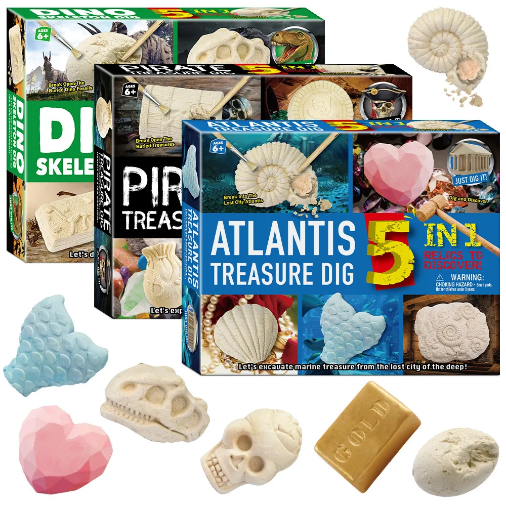 Kit de Ferramentas de Escavação Arqueológica Pirata Infantil Puzzle Explore Tesouros Escondidos! Diversão educativa para pequenos exploradores. — foto 2