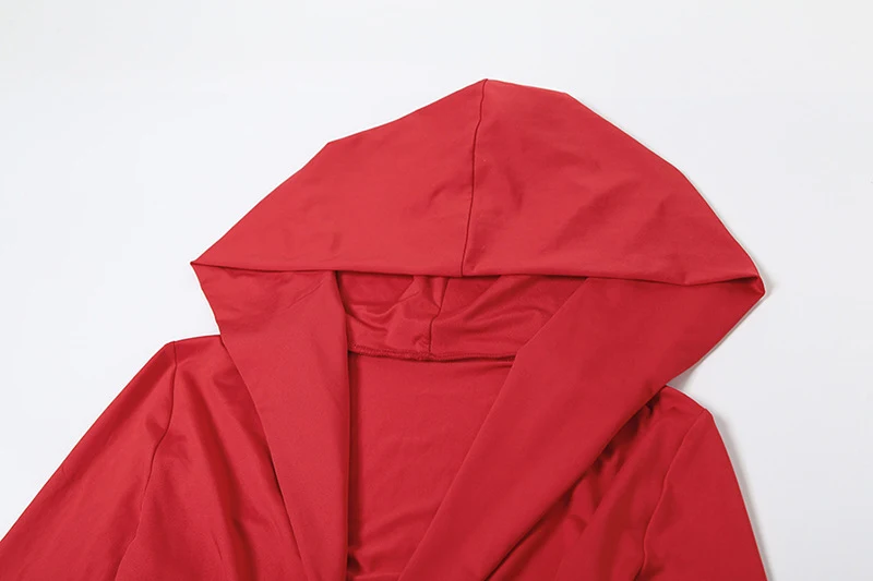 Title 2, Solid Color Deep V Side Slit Slim Fit Hooded De...