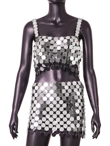 Title 9, Color Matching Sequin Outer Wear Vest Suit. Ele...