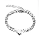 Conjunto de pulseiras de titânio para homens e mulheres, elegante e resistente, ideal para uso diário ou presente especial. — foto 1