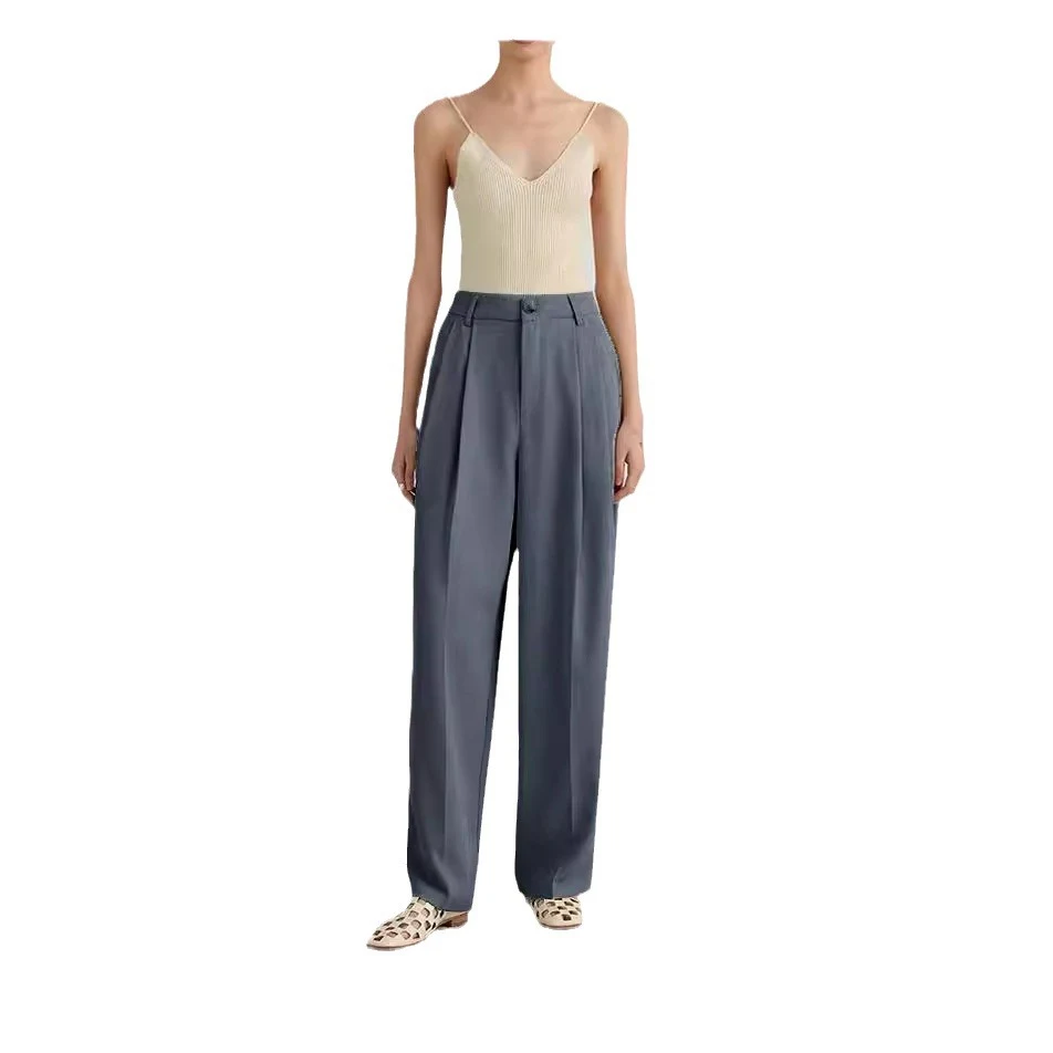 Simple Commute High Waist Slimming Draping Effect Suit Straight-leg Pants, European and American Style, designed for com — photo 12