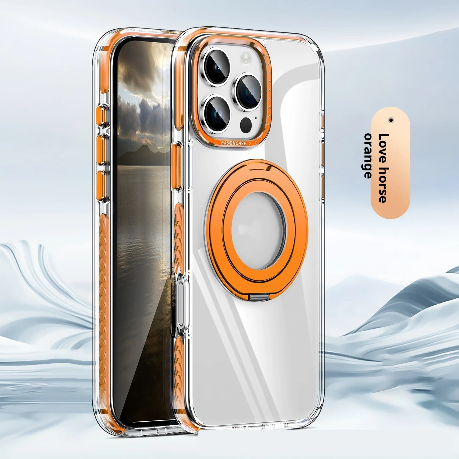 Title 5, Capa de telefone transparente 360 com suporte m...