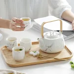 Japanese Ceramic Cup Marble Pattern Tea Set Elevate your tea time experience with this elegant set. Enjoy your tea in st — photo 4