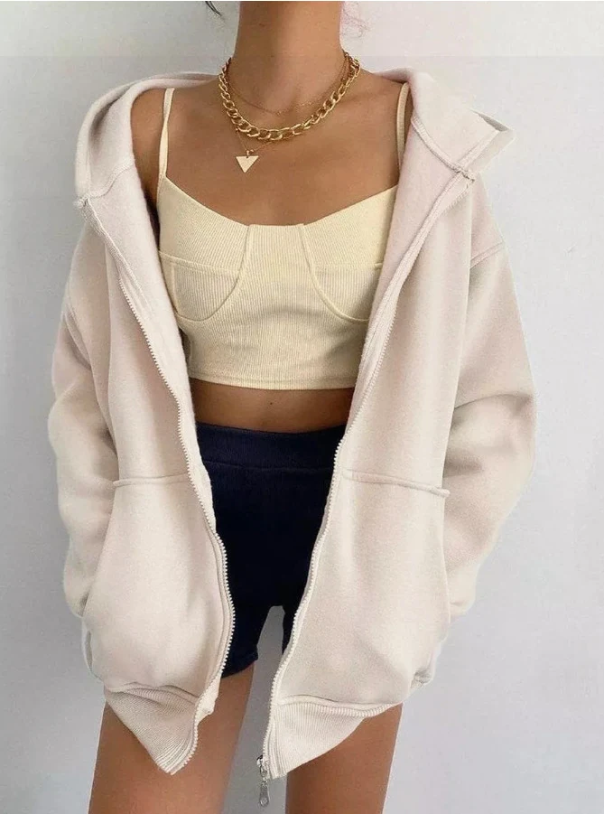 Title 5, Casaco Cardigan Feminino com Capuz e Zíper