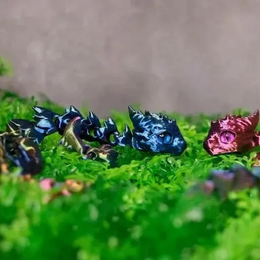 Title 3, 3D Printed Mini Cute Dragon Toy Adorable Collec...