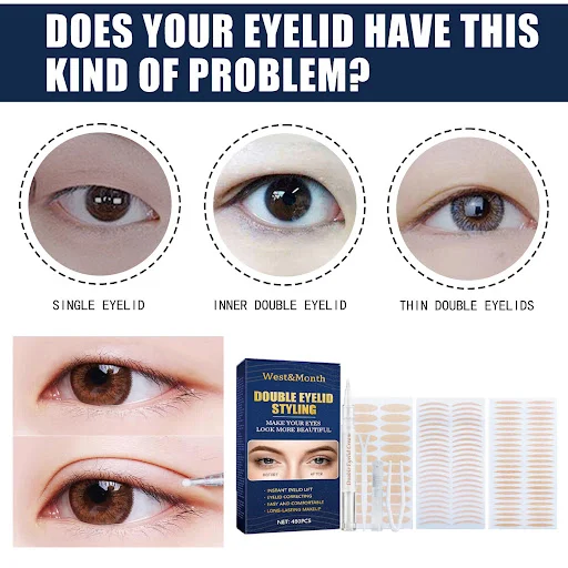 Title 8, Lace double eyelid stickers, glue-free for a na...