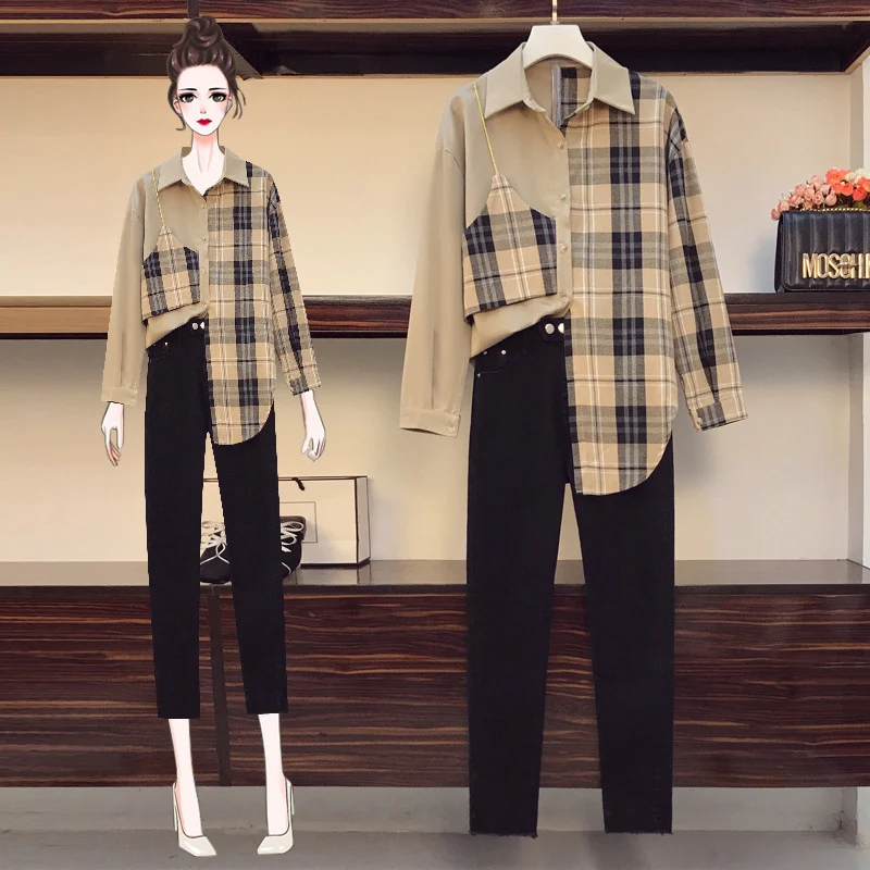 Title 2, Womens New Patchwork Long Sleeve Plaid Shirt, ...