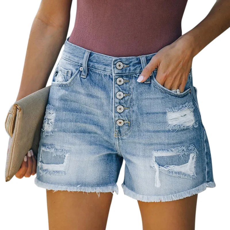 Title 6, Amazon Dames Denim Shorts met Explosieve Gat De...