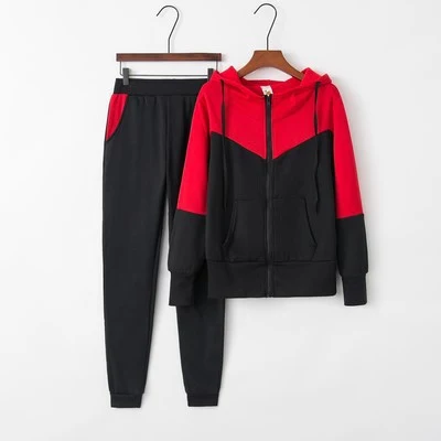 Title 4, Fashion Sexy Stitching Casual Sports Hooded Sui...