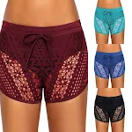 Sexy Solid Color Hollow Lace-up Boxer Swim Shorts perfect for a confident beach look. These swim shorts offer style and — photo 6