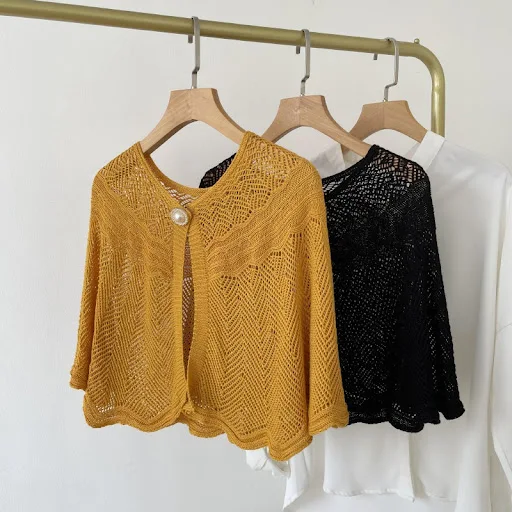 Title 6, Air-conditioned Ice Silk Knitted Shawl Elegant ...