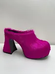 Closed Toe Horsehair Chunky Heel Waterproof Platform Slippers offer all-day comfort and style with waterproof protection — photo 4