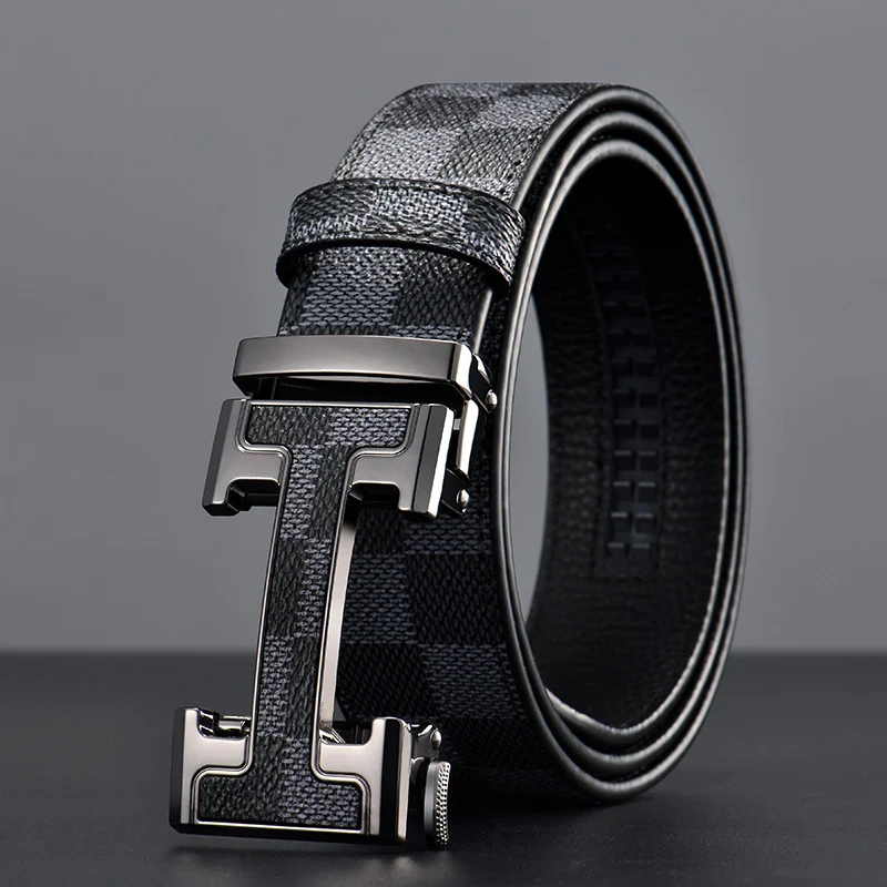 Title 3, Light Luxury Youth Mens Plaid Belt, a stylish ...